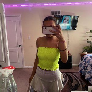 manci neon green tube top